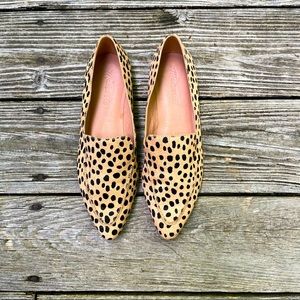 Madewell Frances Skimmer Dotted Calf Hair Slip Ons. Size 8.5